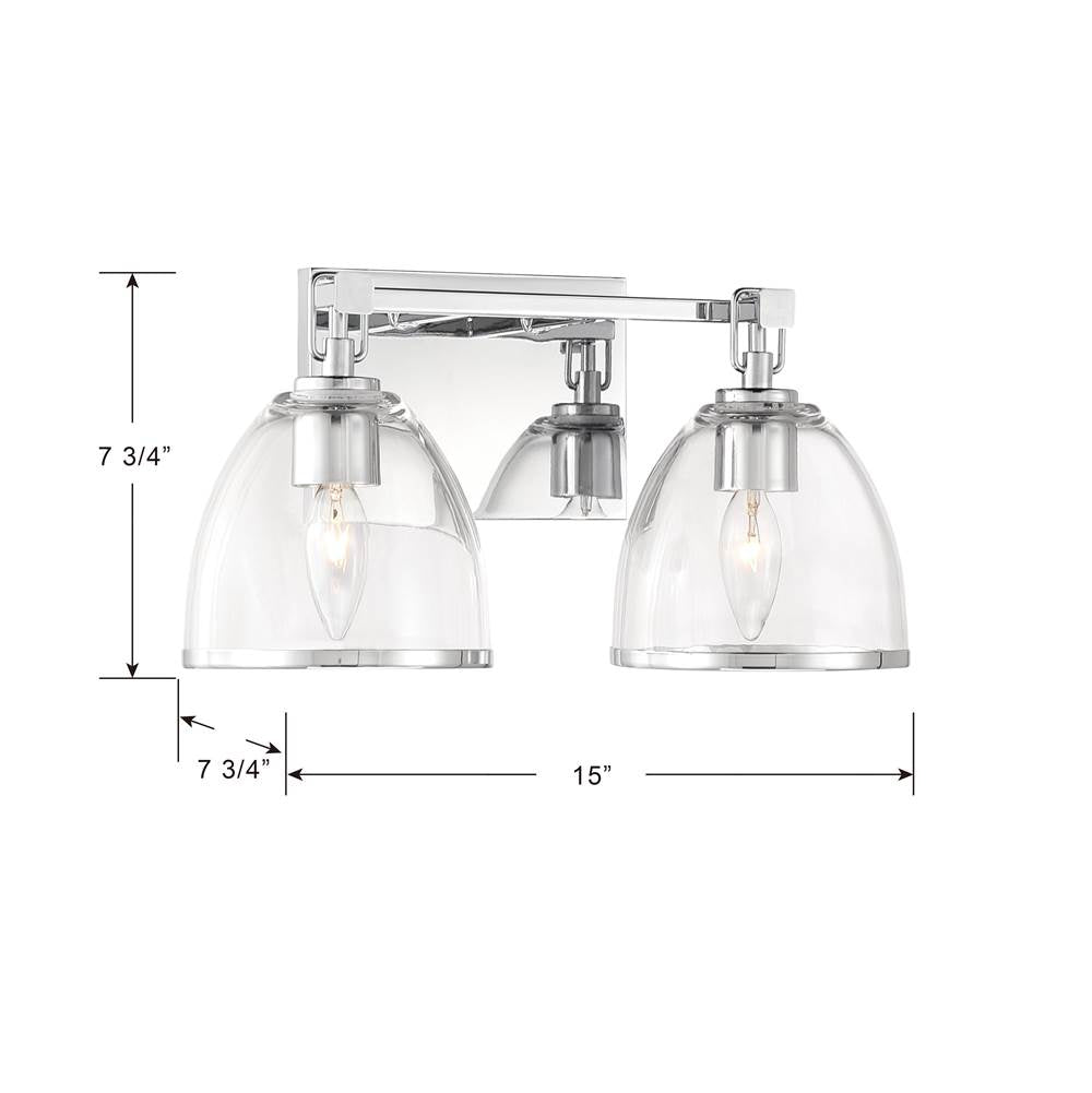 Minka-Lavery 15022-77 Chrome Wynnfrost 15'' Wide 2-light Vanity Image 3