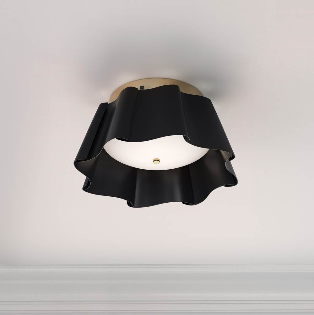 Minka-Lavery 3955-796 Dark Bronze With Legacy Brass Waveform 14'' 3-light Flush Mount Image 4