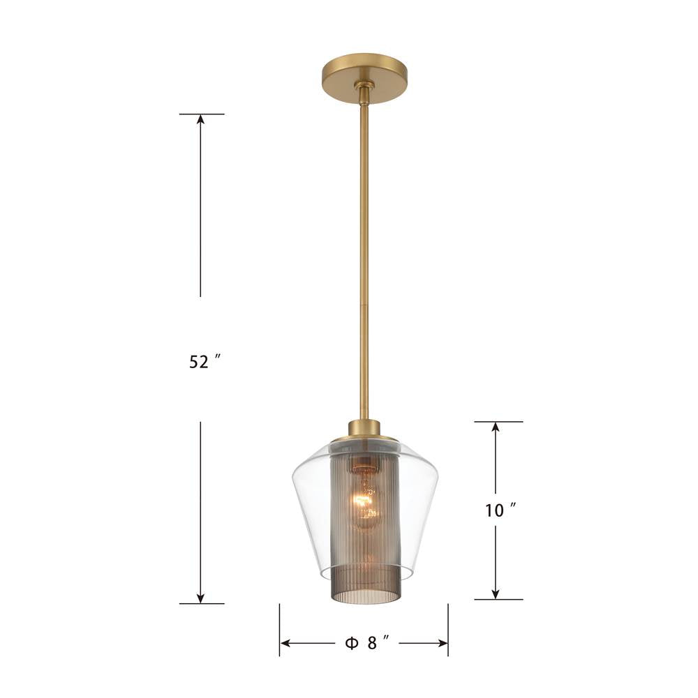 Minka-Lavery 14015-732 Legacy Brass Kiruna 8'' 1-light Mini Pendant Image 3