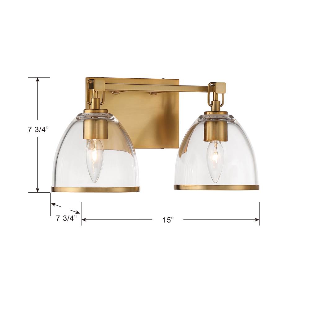 Minka-Lavery 15022-791 Brushed Gold Wynnfrost 15'' Wide 2-light Vanity Image 3