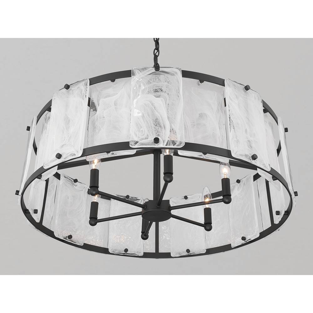 Minka-Lavery 3636-899 Dark Matte Black Veil 29.25'' 6-light Pendant Image 5