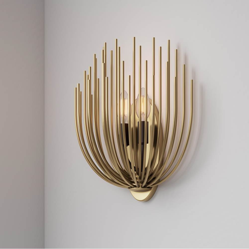 Minka-Lavery 16202-876 Legacy Brass With Dark Matte Black Florenza 14'' High 2-light Wall Sconce Image 4