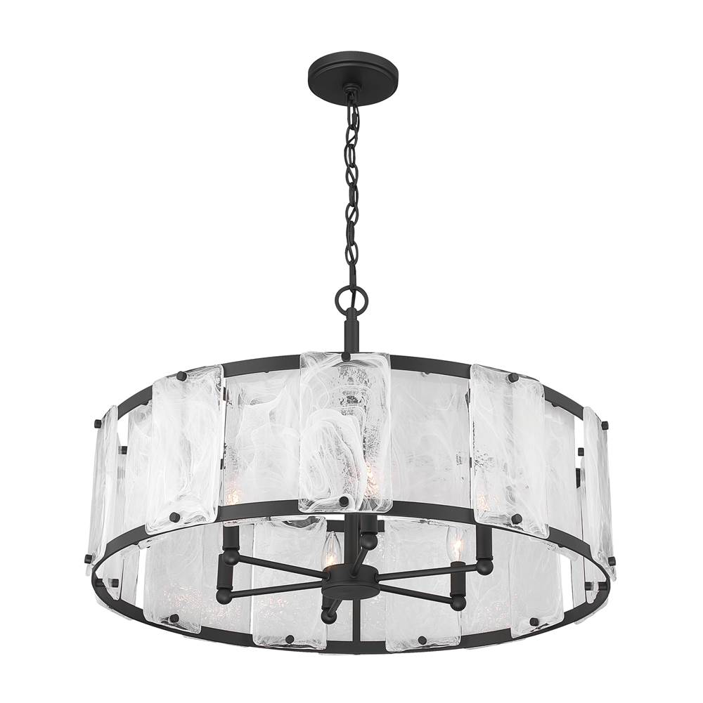 Minka-Lavery 3636-899 Dark Matte Black Veil 29.25'' 6-light Pendant Image 8