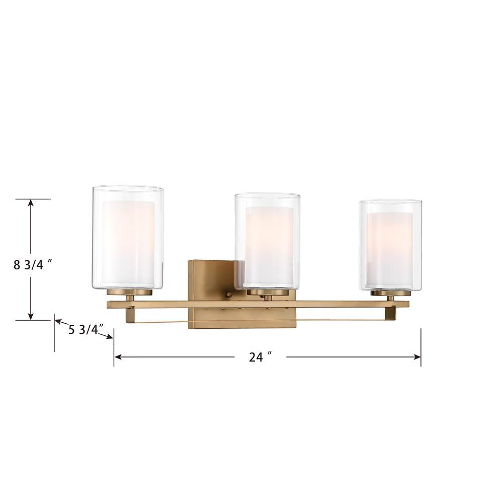 Minka-Lavery 6103-791 Brushed Gold Parsons Studio 24'' Wide 3-light Vanity Image 3
