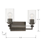 Minka-Lavery 2642-749 Rustic Gun Metal Binsly 15.75'' Wide 2-light Vanity Image 3