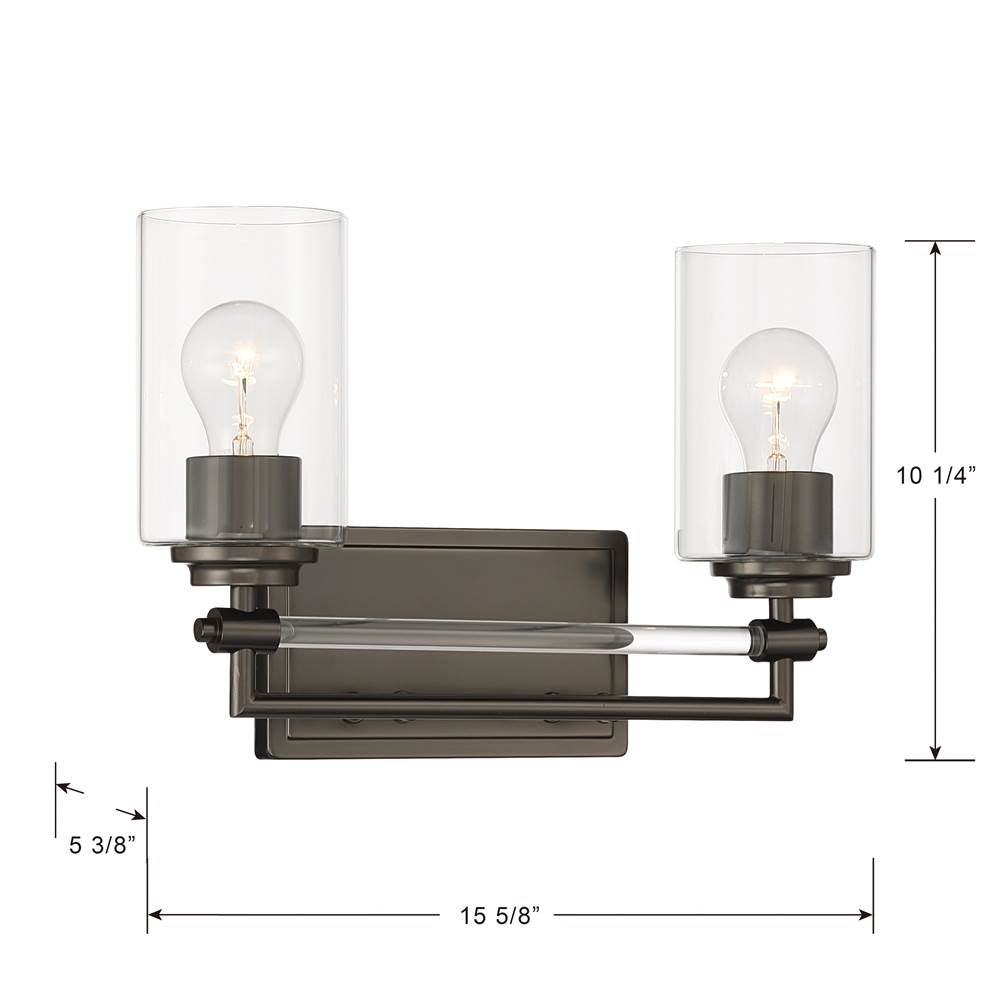 Minka-Lavery 2642-749 Rustic Gun Metal Binsly 15.75'' Wide 2-light Vanity Image 3