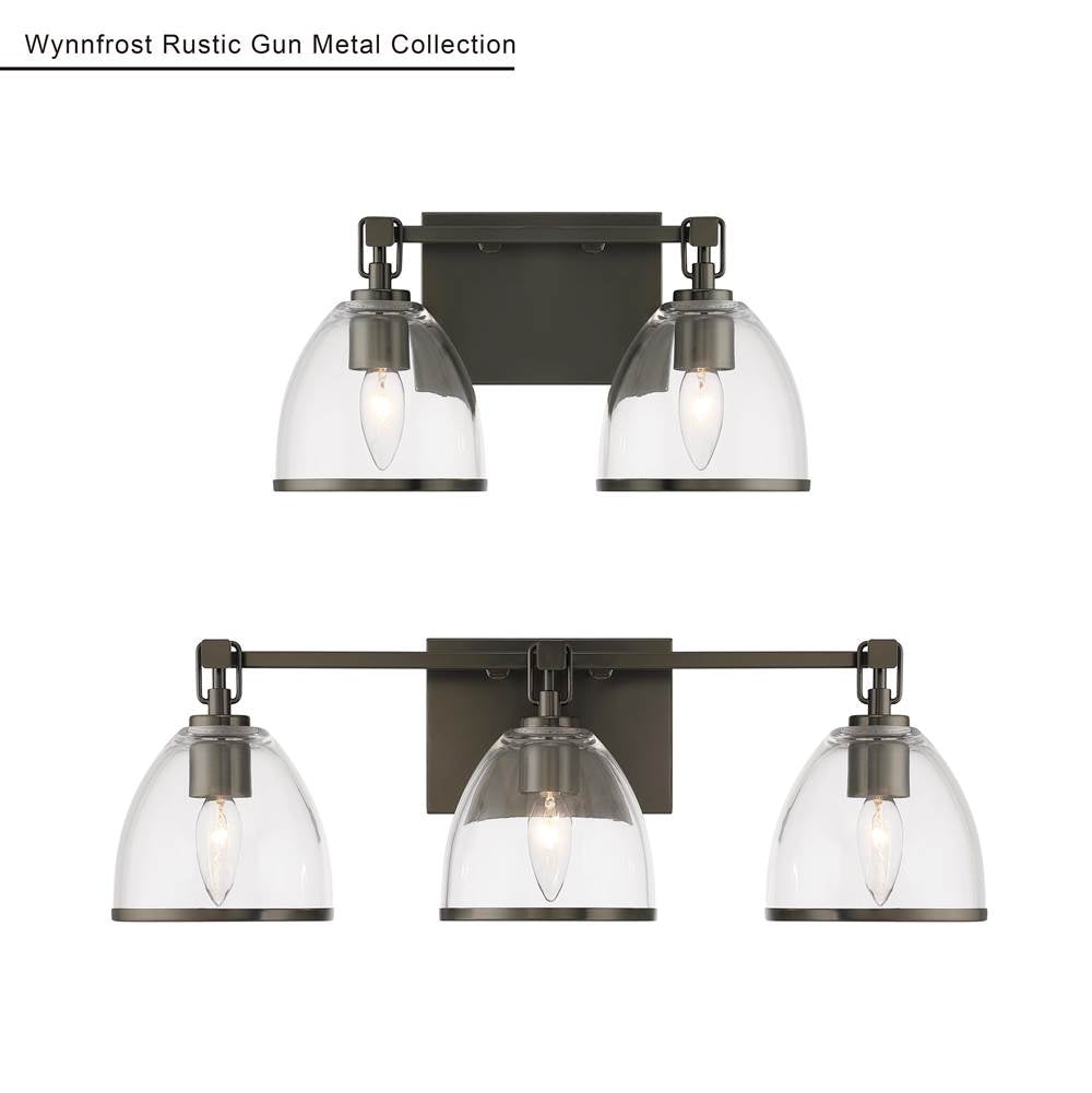 Minka-Lavery 15022-749 Rustic Gun Metal Wynnfrost 15'' Wide 2-light Vanity Image 2
