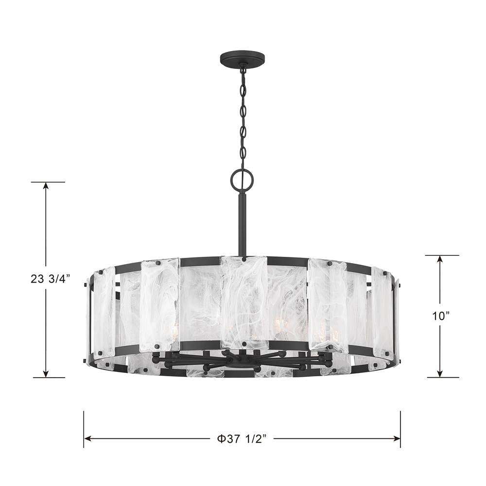 Minka-Lavery 3638-899 Dark Matte Black Veil 37.5'' 10-light Pendant Image 2