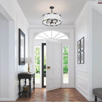 Minka-Lavery 3636-899 Dark Matte Black Veil 29.25'' 6-light Pendant Image 4