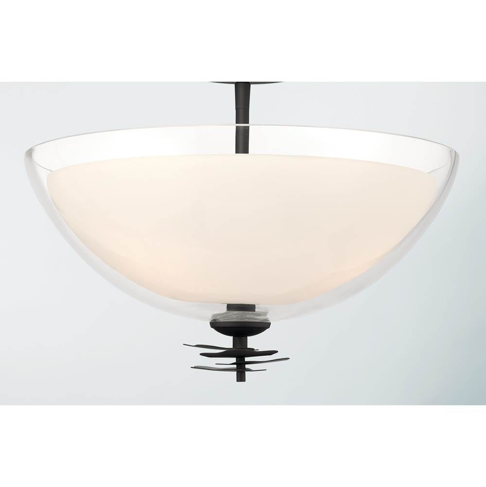 Minka-Lavery 10255-899 Dark Matte Black Elowen 15'' 3-light Semi-flush Mount Image 7