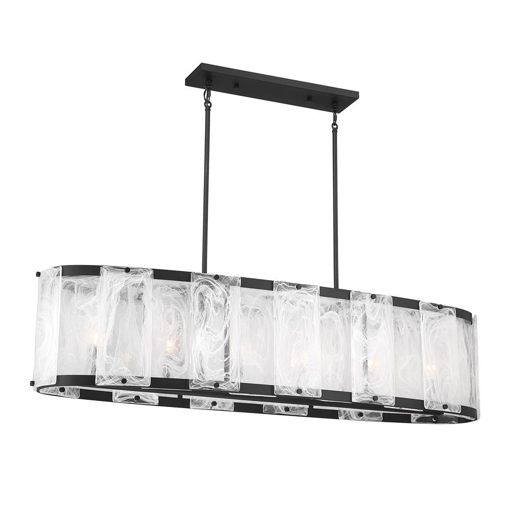 Minka-Lavery 3639-899 Dark Matte Black Veil 48'' 6-light Linear Chandelier Image 9