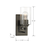 Minka-Lavery 2641-749 Rustic Gun Metal Binsly 10.5'' High 1-light Bath Sconce Image 3