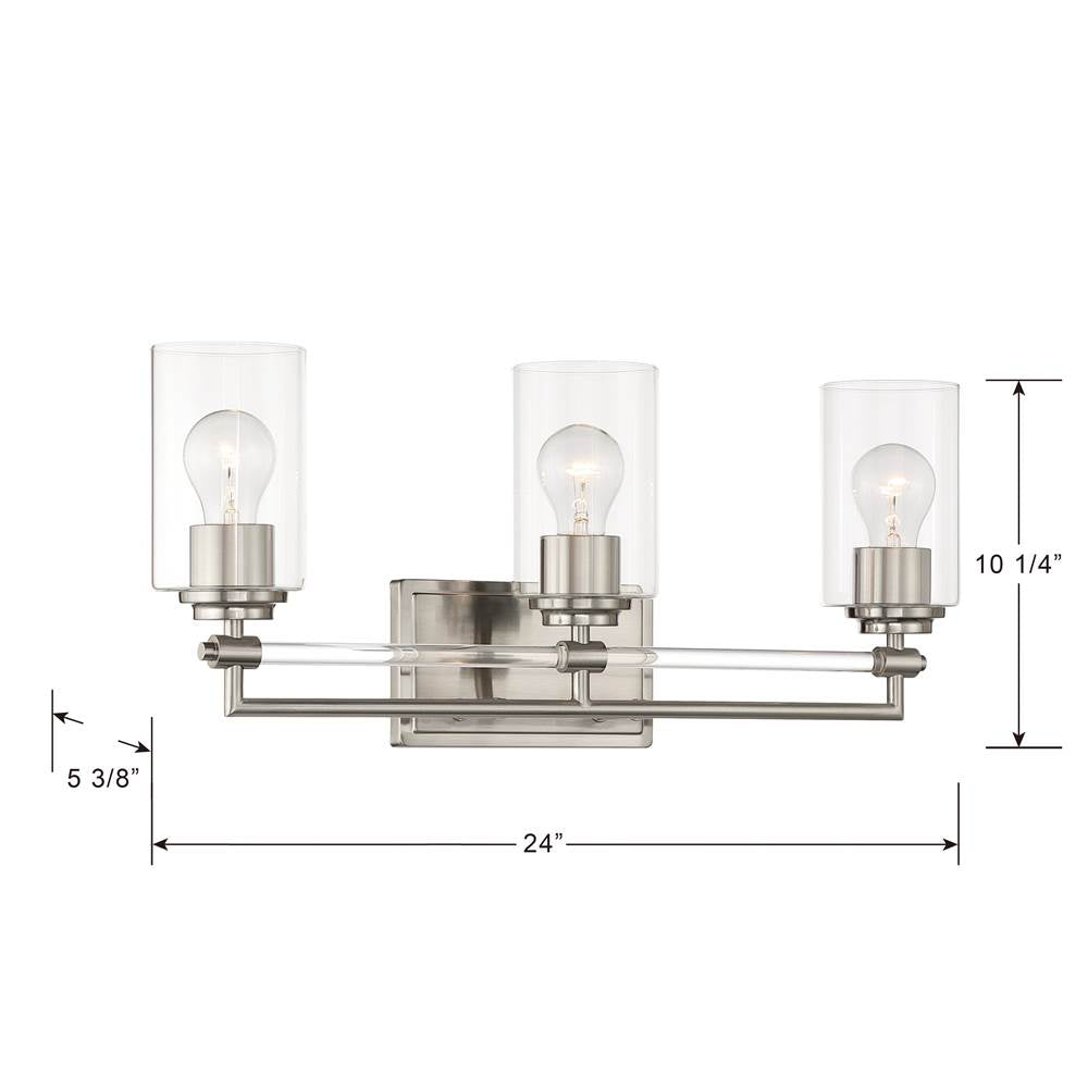 Minka-Lavery 2643-84 Brushed Nickel Binsly 24'' Wide 3-light Vanity Image 3