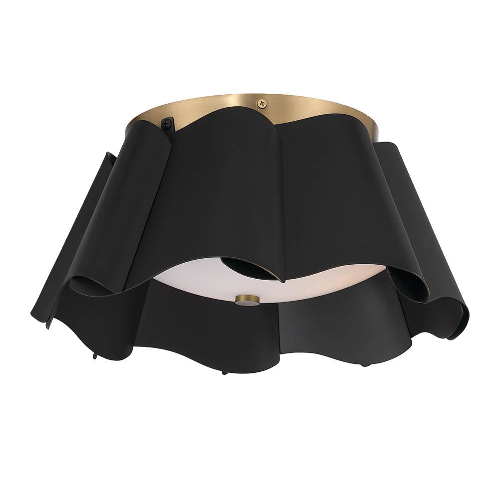 Minka-Lavery 3955-796 Dark Bronze With Legacy Brass Waveform 14'' 3-light Flush Mount Image 8