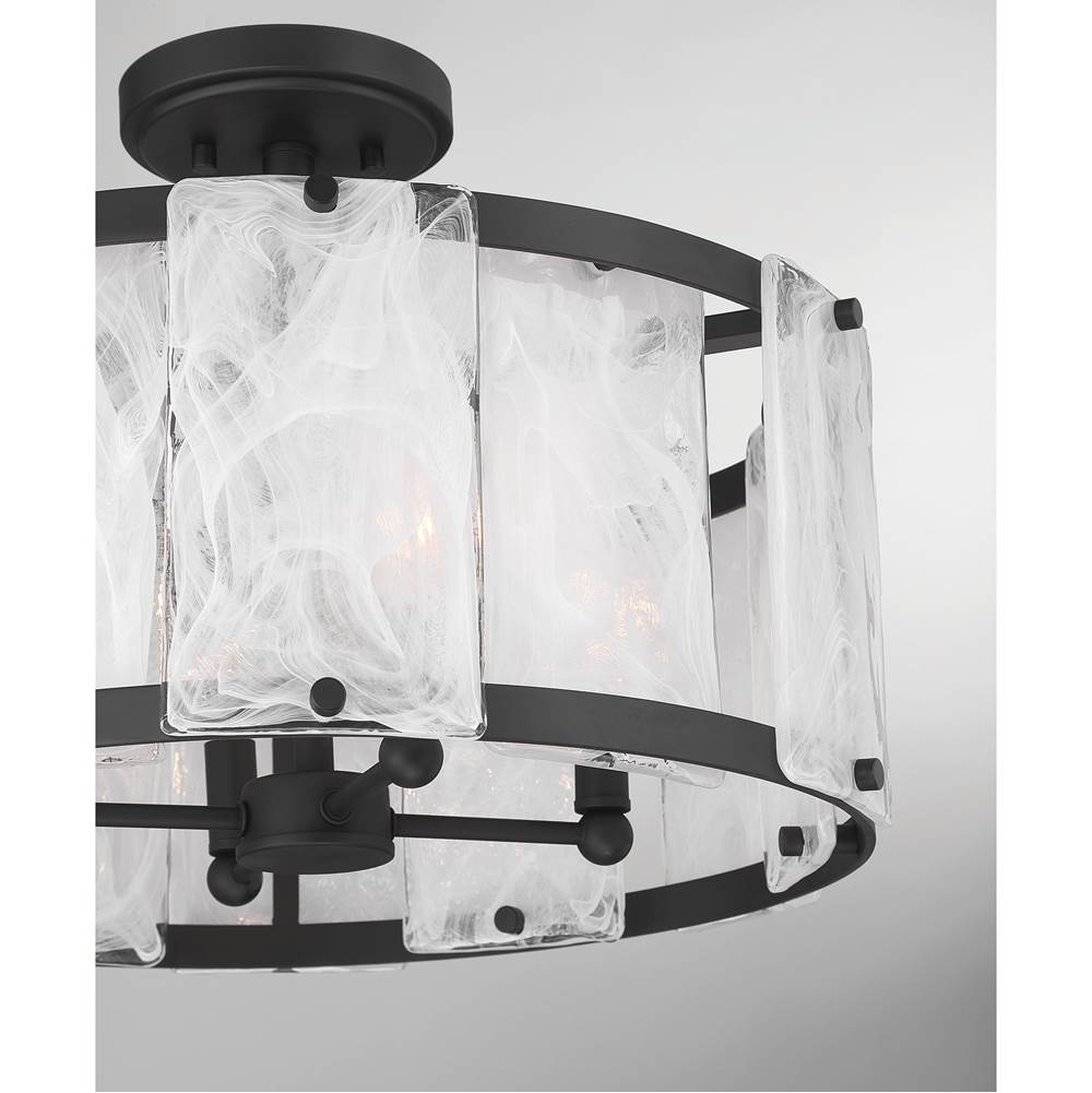 Minka-Lavery 3635-899 Dark Matte Black Veil 19.25'' 4-light Semi-flush Mount Image 6