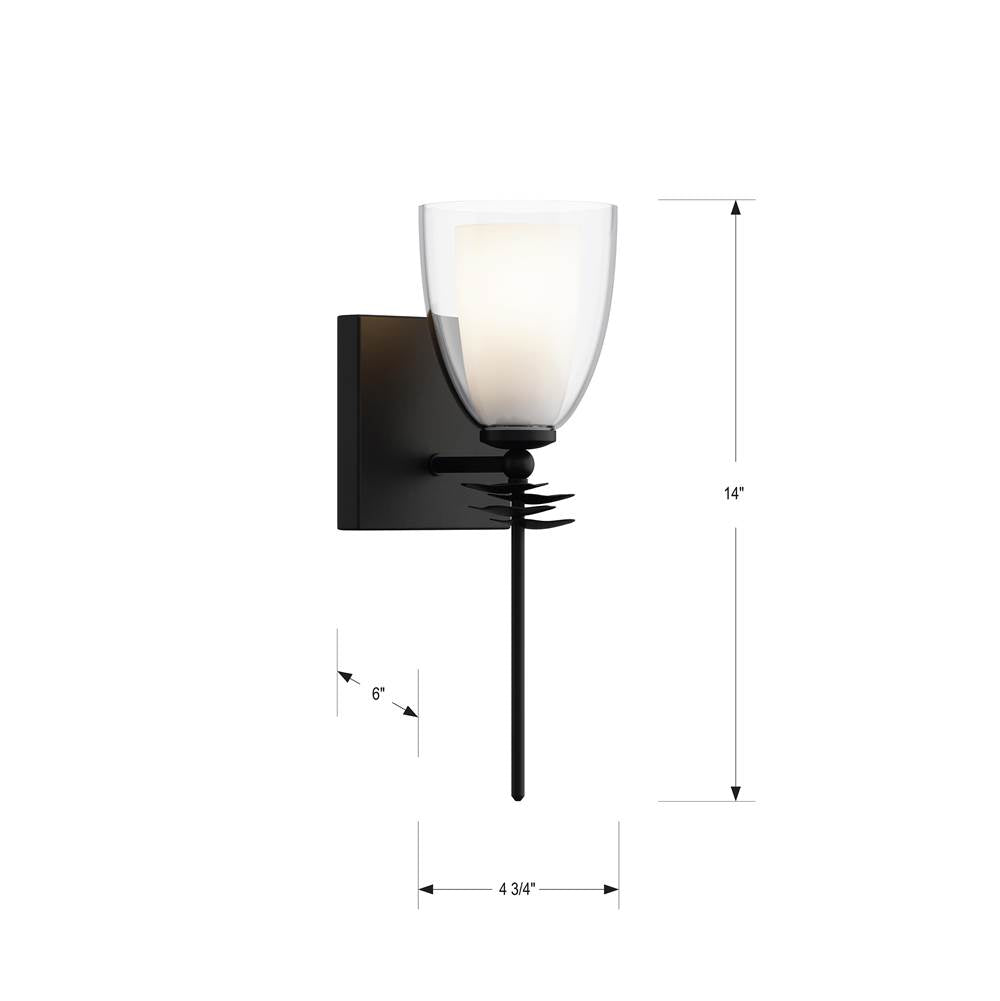 Minka-Lavery 10251-899 Dark Matte Black Elowen 14.25'' High 1-light Bath Sconce Image 3