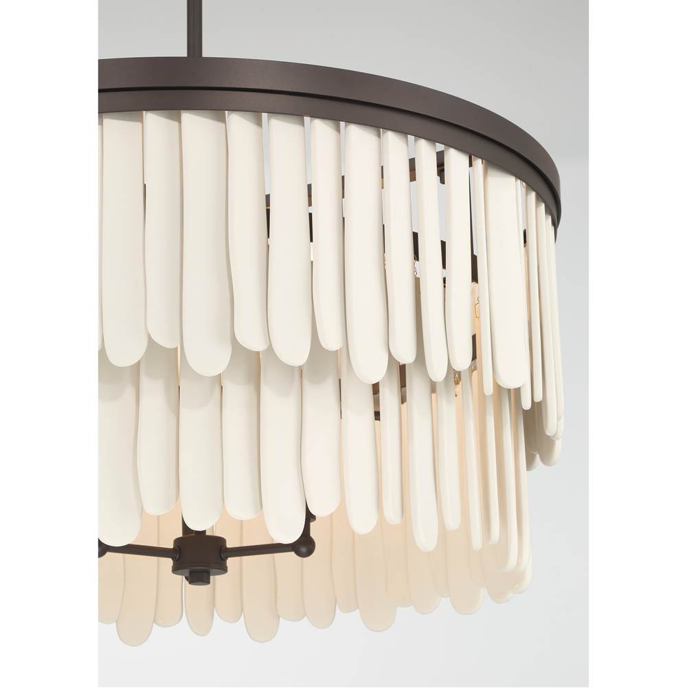 Minka-Lavery 2079-860 Dark Bronze With Off White Briscade 28'' 9-light Pendant Image 7