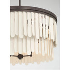 Minka-Lavery 2079-860 Dark Bronze With Off White Briscade 28'' 9-light Pendant Image 7