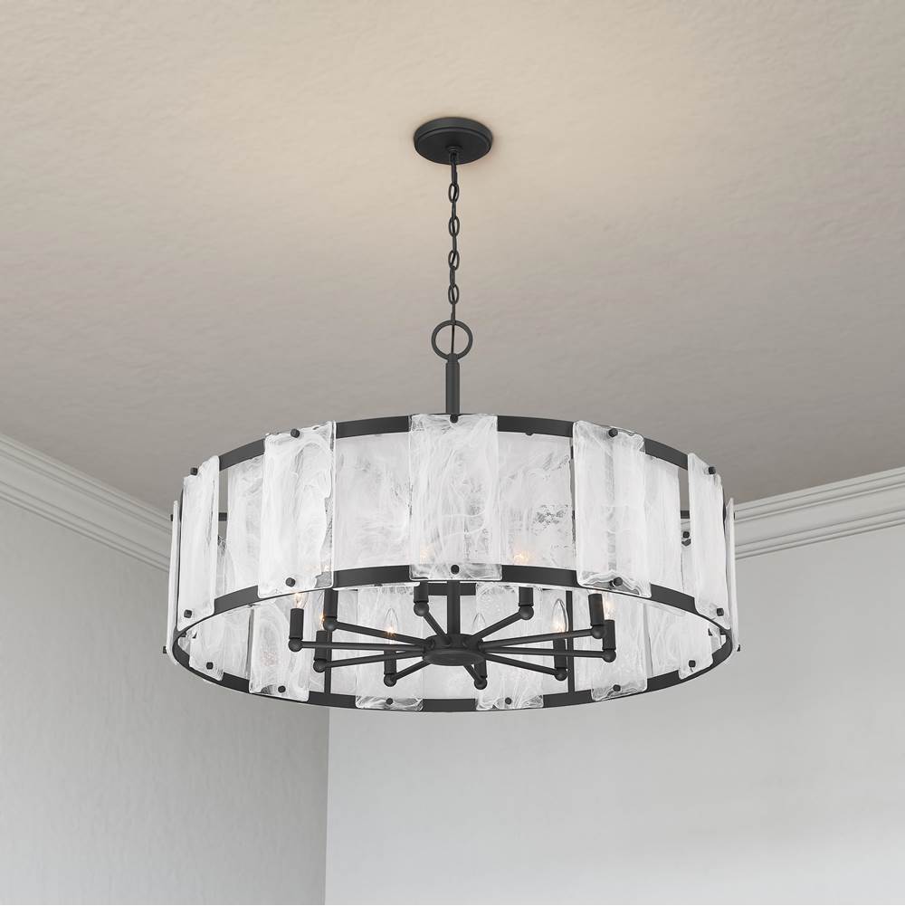 Minka-Lavery 3638-899 Dark Matte Black Veil 37.5'' 10-light Pendant Image 3