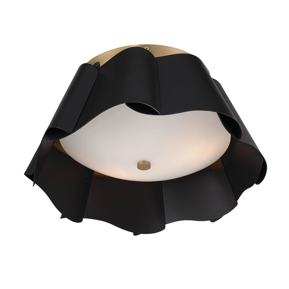 Minka-Lavery 3955-796 Dark Bronze With Legacy Brass Waveform 14'' 3-light Flush Mount Image 7