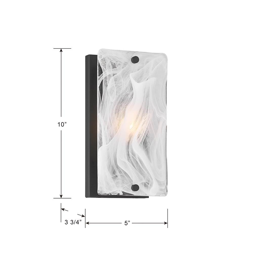 Minka-Lavery 3631-899 Dark Matte Black Veil 10'' High 1-light Wall Sconce Image 3