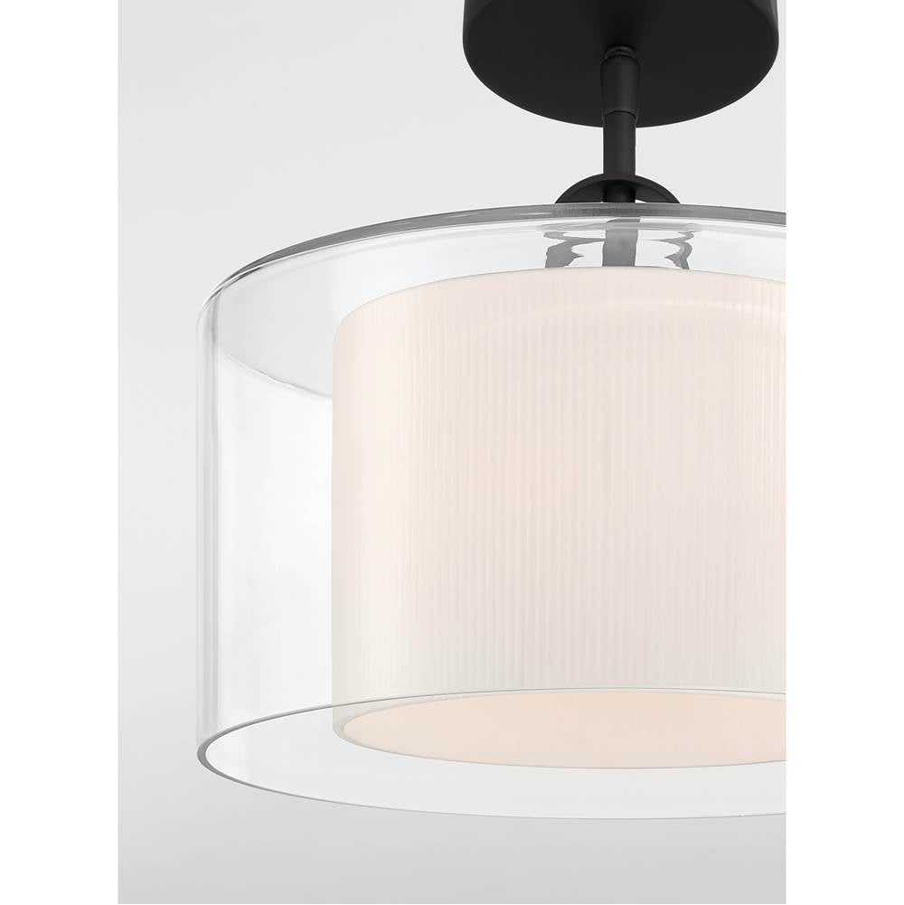 Minka-Lavery 2066-899 Dark Matte Black Seville 12.75'' 1-light Convertible Pendant/semi-flush Mount Image 3