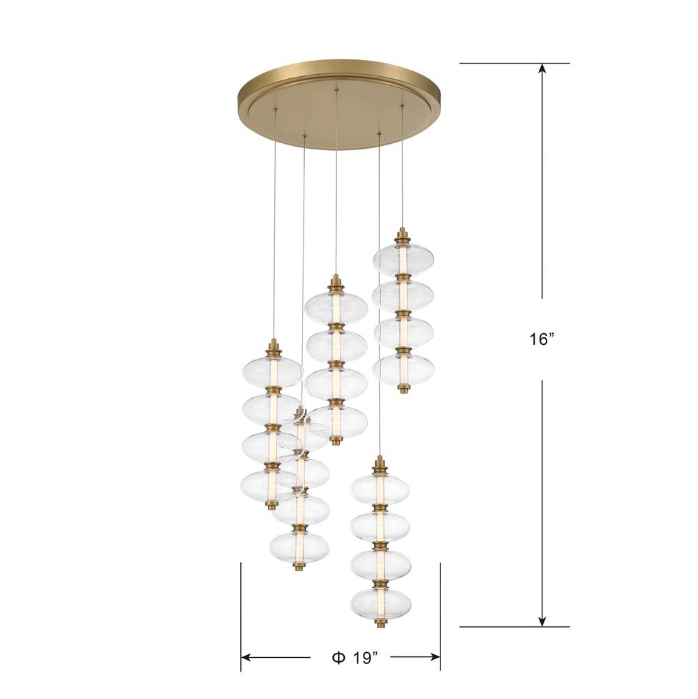 Minka-Lavery 10527-732-L Legacy Brass Bollavino 19'' Led Pendant Image 3