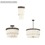 Minka-Lavery 2076-860 Dark Bronze With Off White Briscade 18'' 6-light Semi-flush Mount Image 2