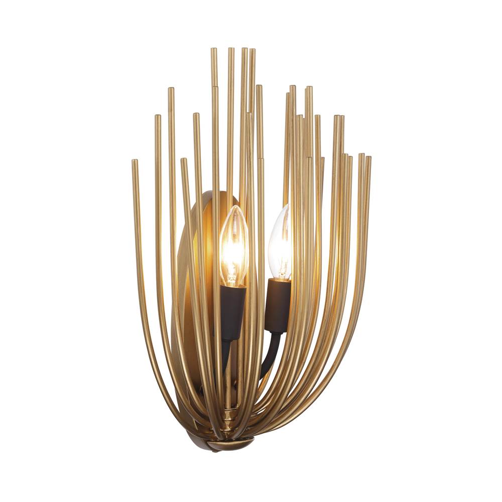 Minka-Lavery 16202-876 Legacy Brass With Dark Matte Black Florenza 14'' High 2-light Wall Sconce Image 1
