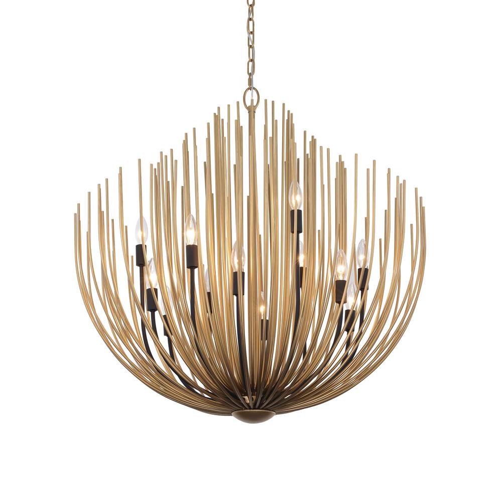 Minka-Lavery 16209-876 Legacy Brass With Dark Matte Black Florenza 32'' 12-light Chandelier Image 1