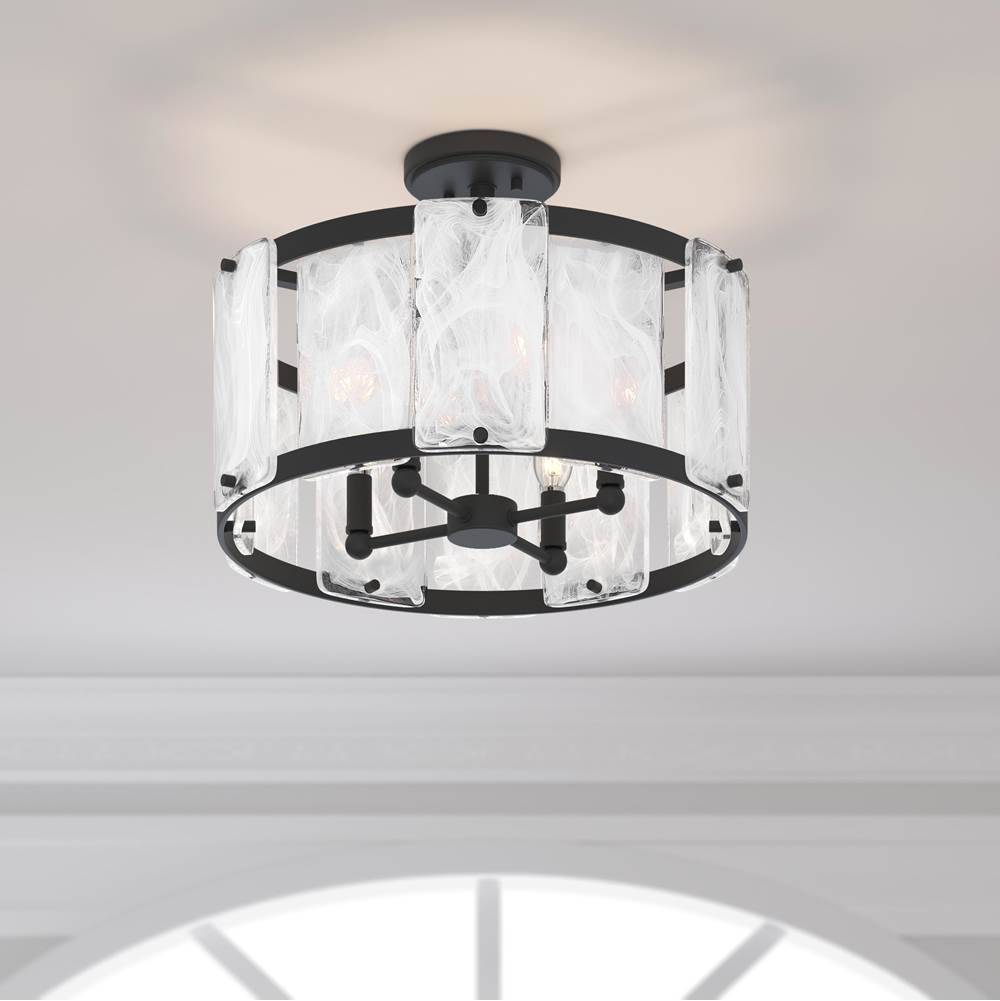 Minka-Lavery 3635-899 Dark Matte Black Veil 19.25'' 4-light Semi-flush Mount Image 4