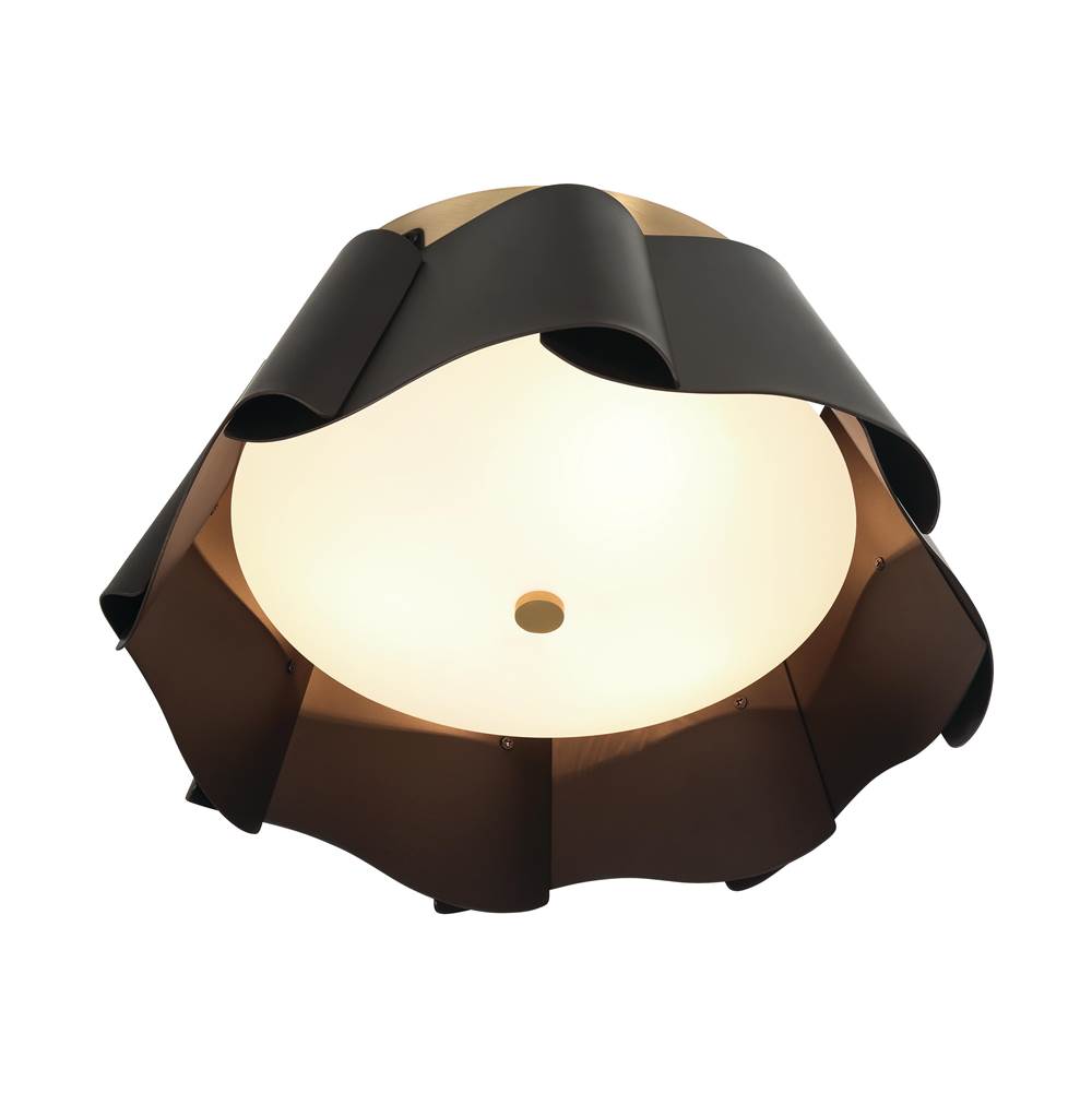 Minka-Lavery 3955-796 Dark Bronze With Legacy Brass Waveform 14'' 3-light Flush Mount Image 6