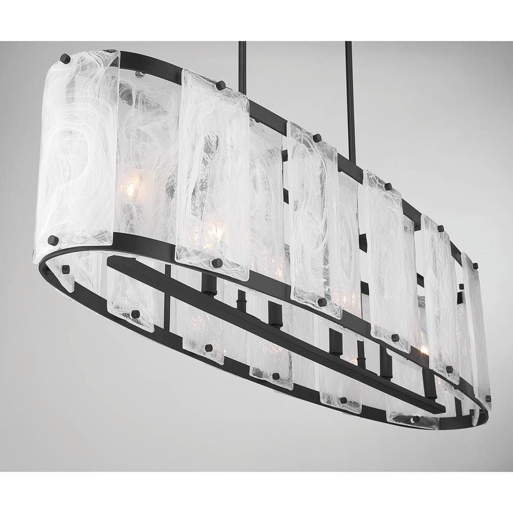 Minka-Lavery 3639-899 Dark Matte Black Veil 48'' 6-light Linear Chandelier Image 6