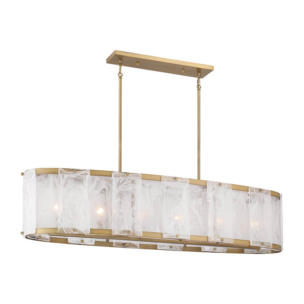 Minka-Lavery 3639-732 Legacy Brass Veil 48'' 6-light Linear Chandelier Image 1
