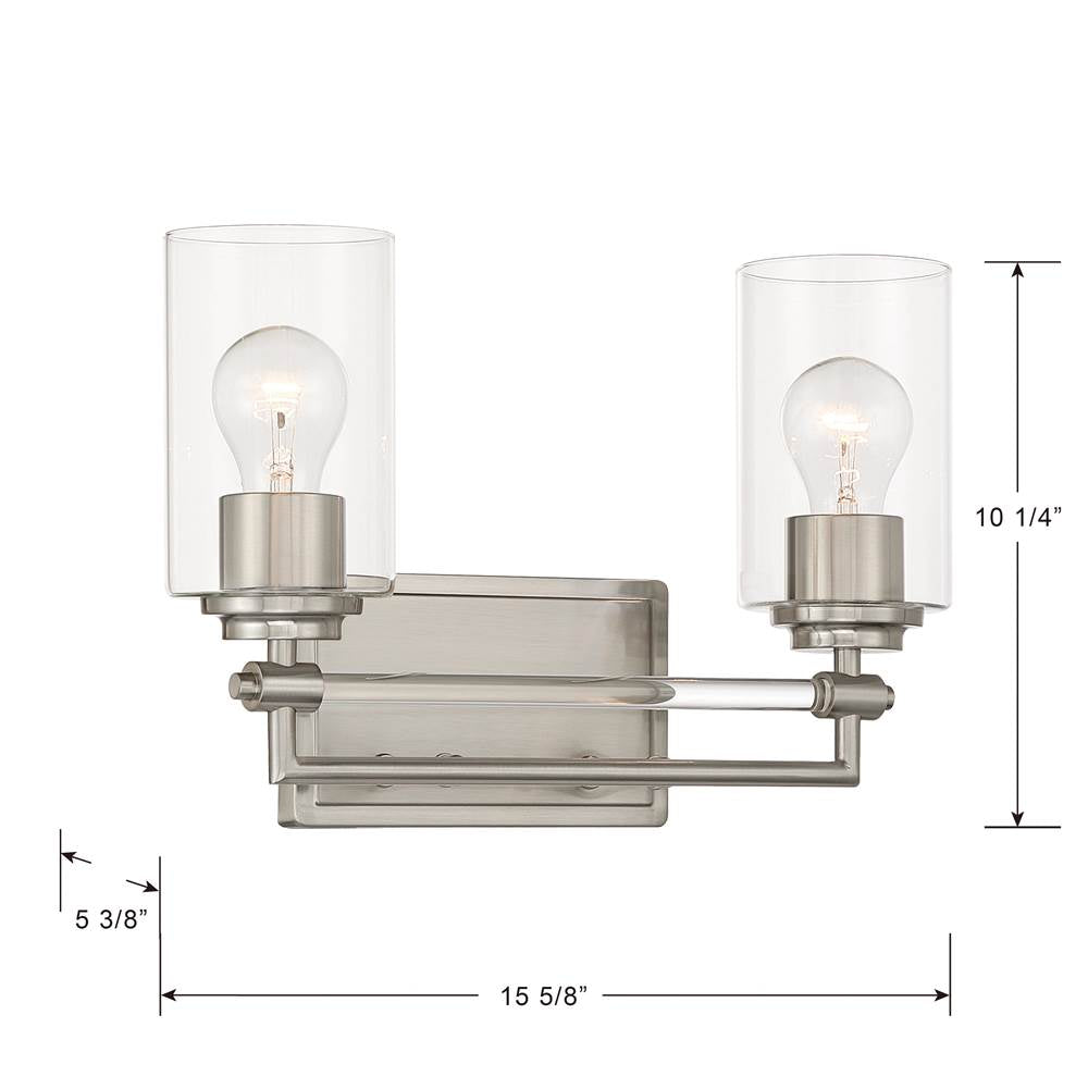 Minka-Lavery 2642-84 Brushed Nickel Binsly 15.75'' Wide 2-light Vanity Image 3