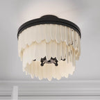Minka-Lavery 2076-860 Dark Bronze With Off White Briscade 18'' 6-light Semi-flush Mount Image 4