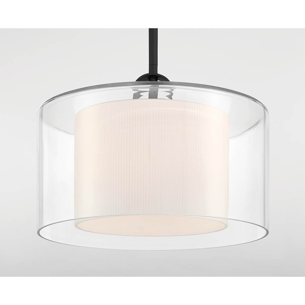 Minka-Lavery 2066-899 Dark Matte Black Seville 12.75'' 1-light Convertible Pendant/semi-flush Mount Image 4