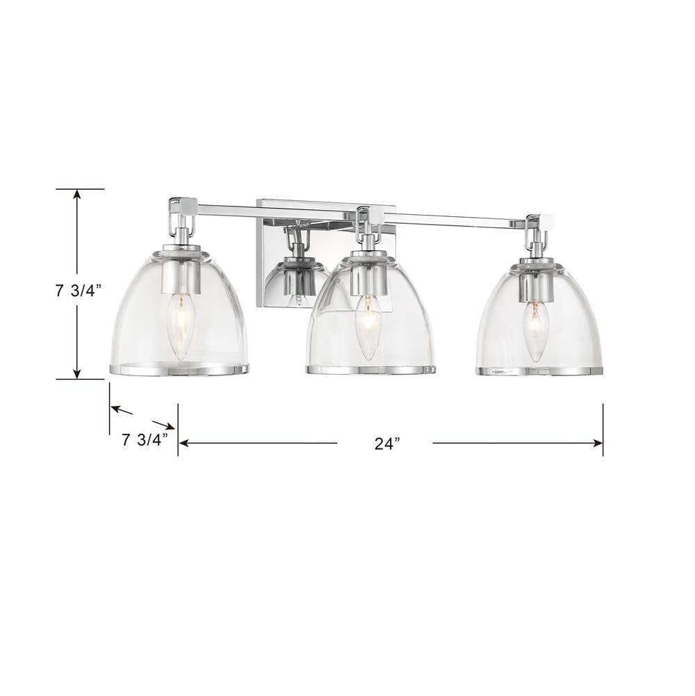 Minka-Lavery 15023-77 Chrome Wynnfrost 24'' Wide 3-light Vanity Image 3