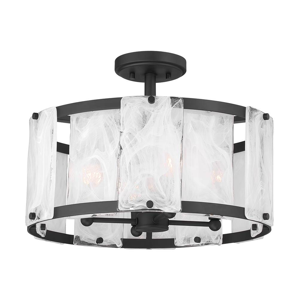 Minka-Lavery 3635-899 Dark Matte Black Veil 19.25'' 4-light Semi-flush Mount Image 8