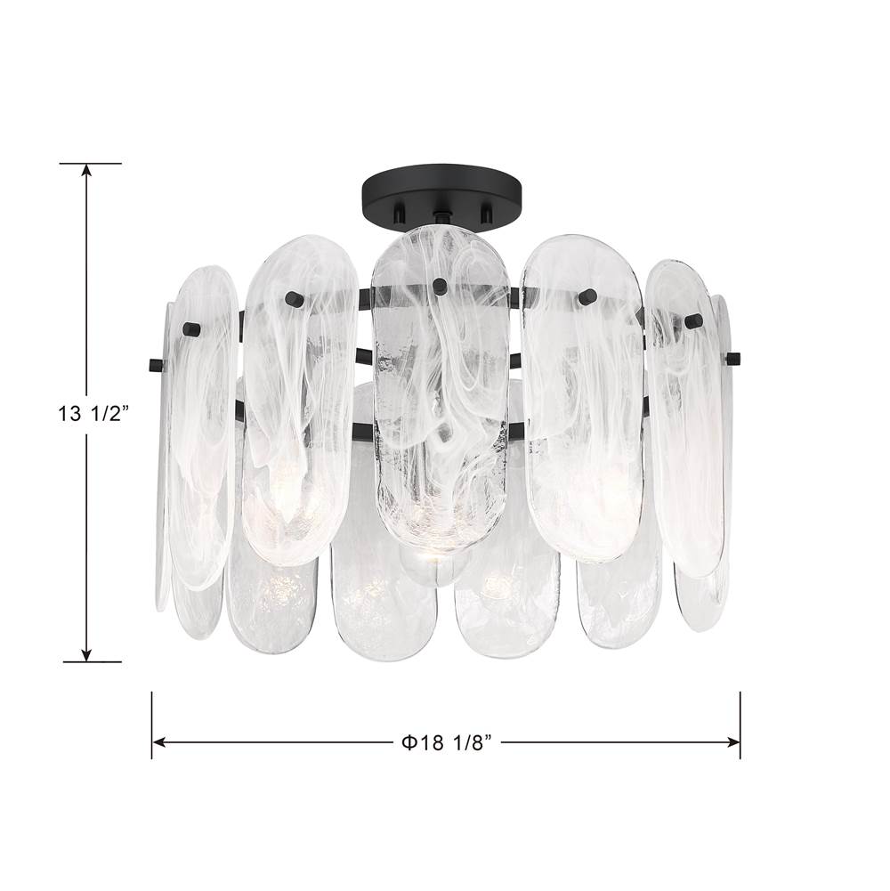 Minka-Lavery 2596-899 Dark Matte Black Oldmill 18.25'' 3-light Semi-flush Mount Image 2