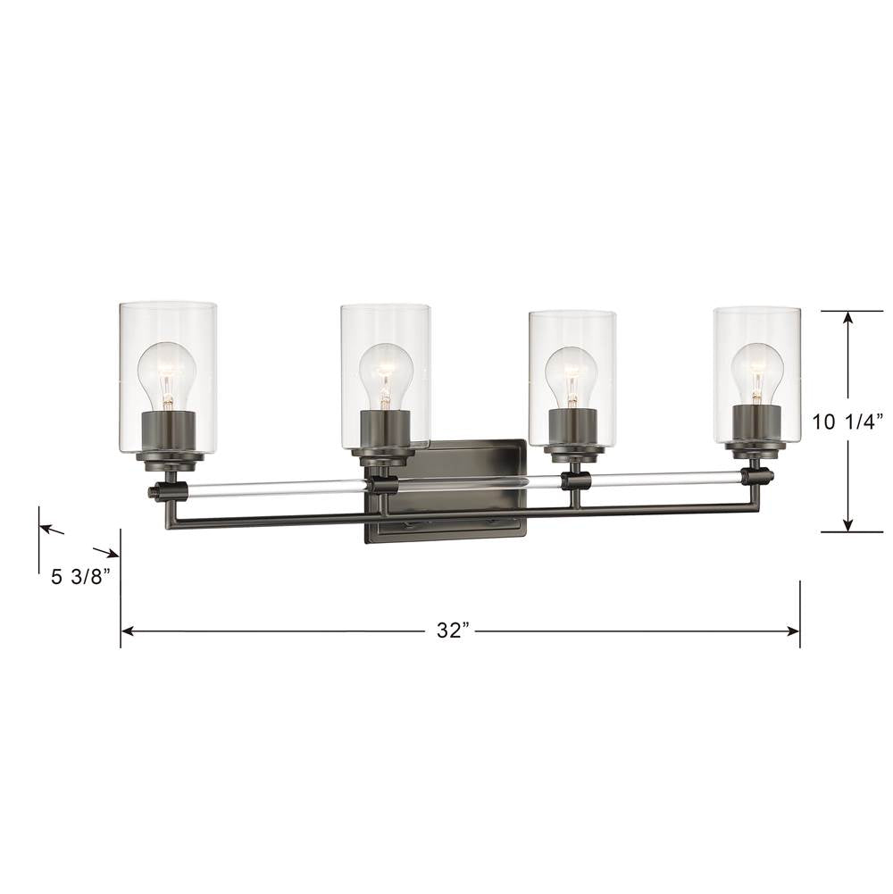 Minka-Lavery 2644-84 Brushed Nickel Binsly 32'' Wide 4-light Vanity Image 3