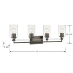 Minka-Lavery 2644-84 Brushed Nickel Binsly 32'' Wide 4-light Vanity Image 3