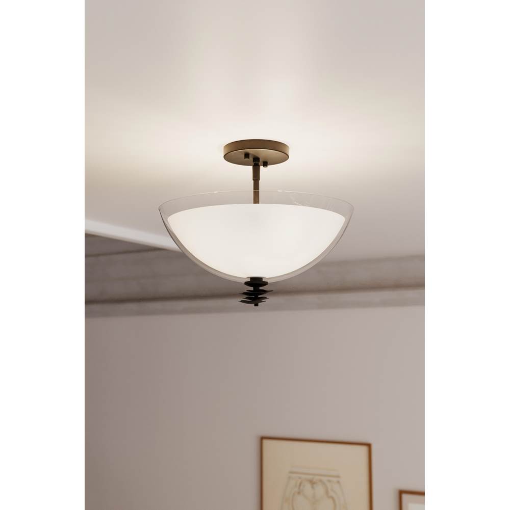 Minka-Lavery 10255-899 Dark Matte Black Elowen 15'' 3-light Semi-flush Mount Image 4