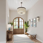 Minka-Lavery 2079-860 Dark Bronze With Off White Briscade 28'' 9-light Pendant Image 4