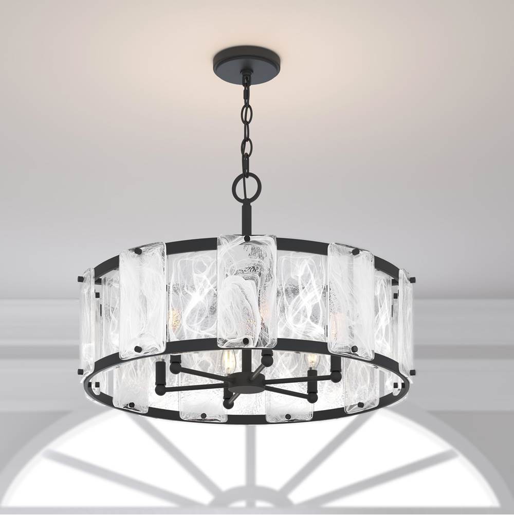 Minka-Lavery 3636-899 Dark Matte Black Veil 29.25'' 6-light Pendant Image 3