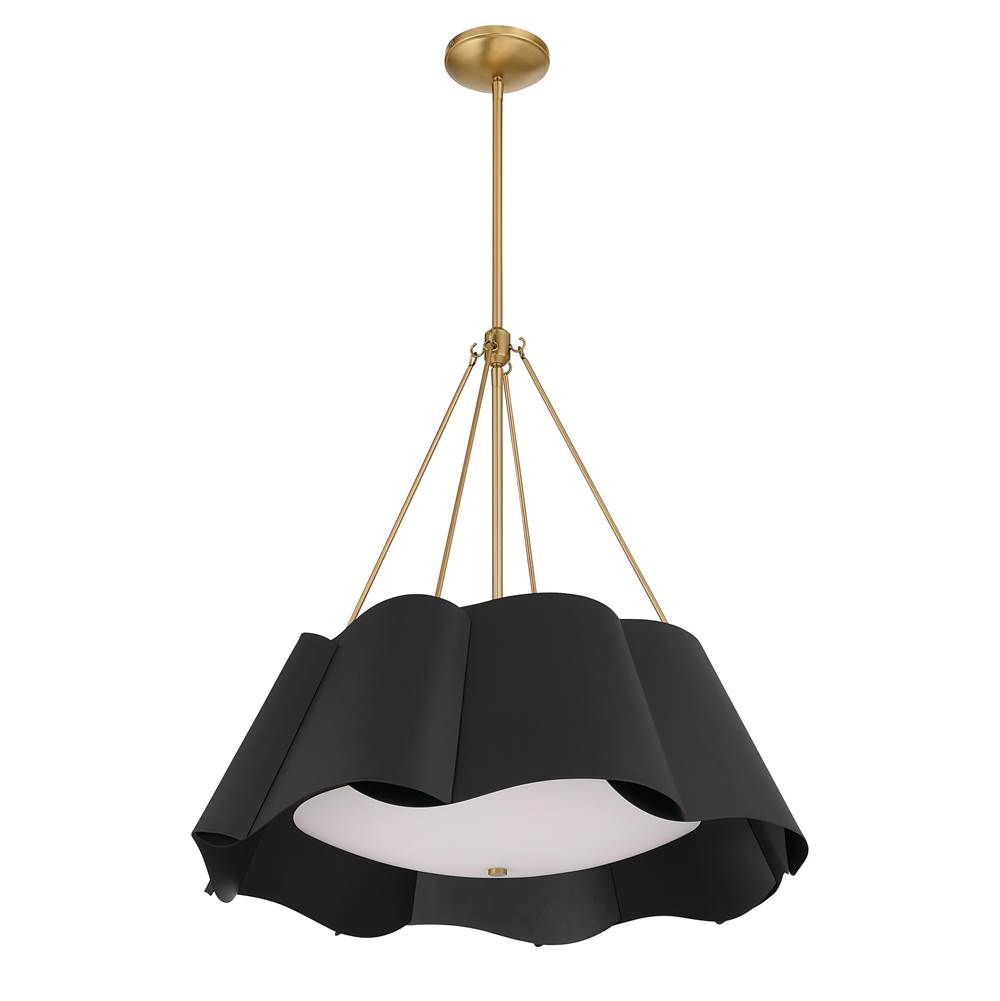 Minka-Lavery 3954-796 Dark Bronze With Legacy Brass Waveform 26'' 4-light Pendant Image 9