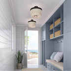 Minka-Lavery 2076-860 Dark Bronze With Off White Briscade 18'' 6-light Semi-flush Mount Image 5