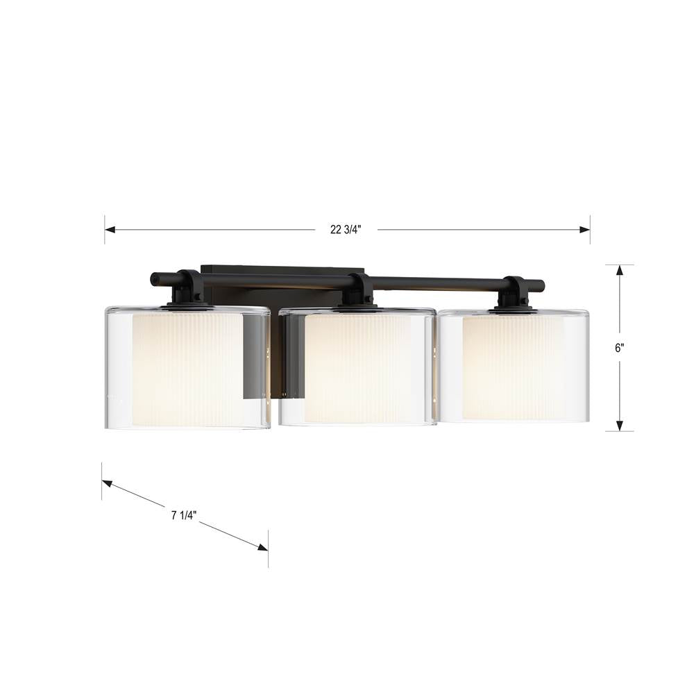 Minka-Lavery 2063-899 Dark Matte Black Seville 22.75'' Wide 3-light Vanity Image 3