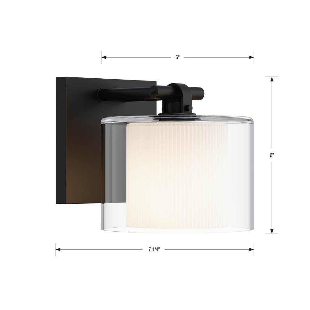 Minka-Lavery 2061-899 Dark Matte Black Seville 6'' High 1-light Bath Sconce Image 3