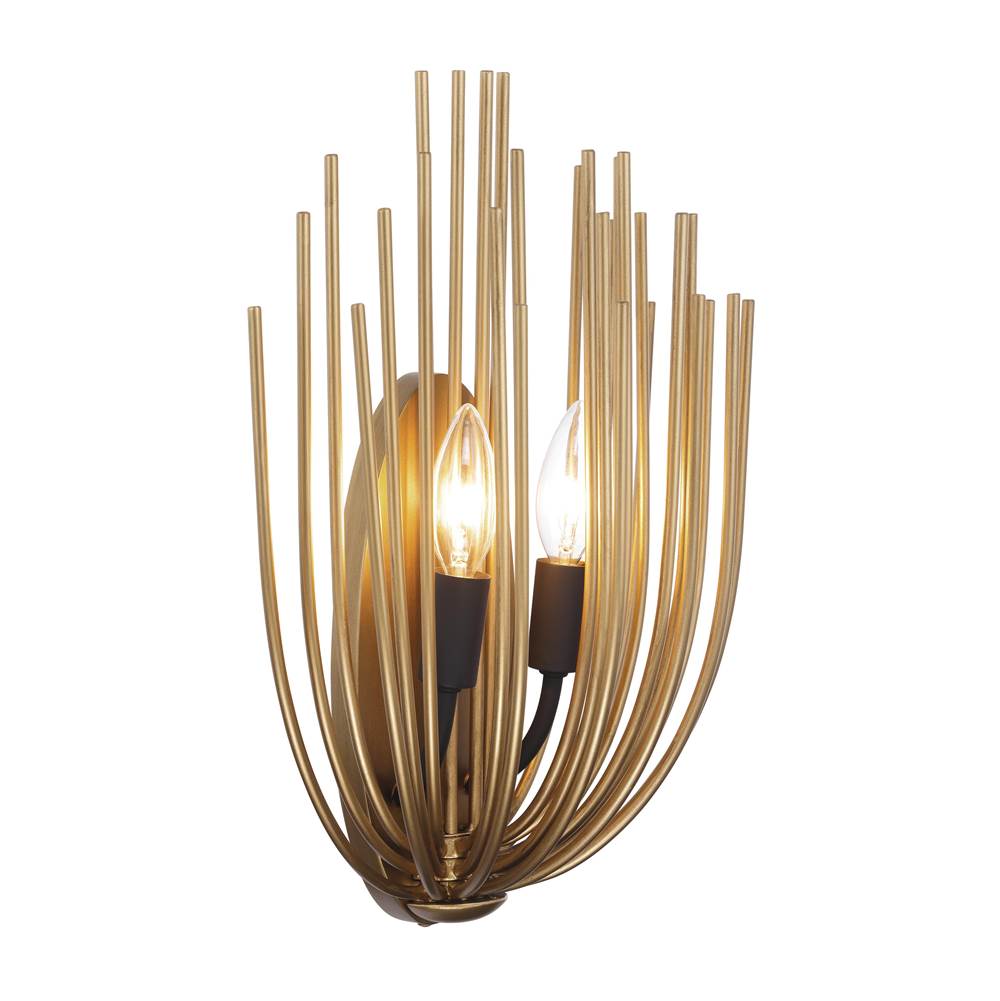 Minka-Lavery 16202-876 Legacy Brass With Dark Matte Black Florenza 14'' High 2-light Wall Sconce Image 7